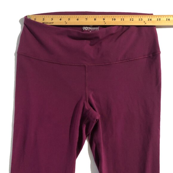 90 Degree By Reflex Leggings Womens Size XL Burgundy Pull-On Activewear - Picture 4 of 9